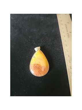Natural BumblebeJasper‎ 925 S S. Healing Handmade Stone Pendant Jewelry